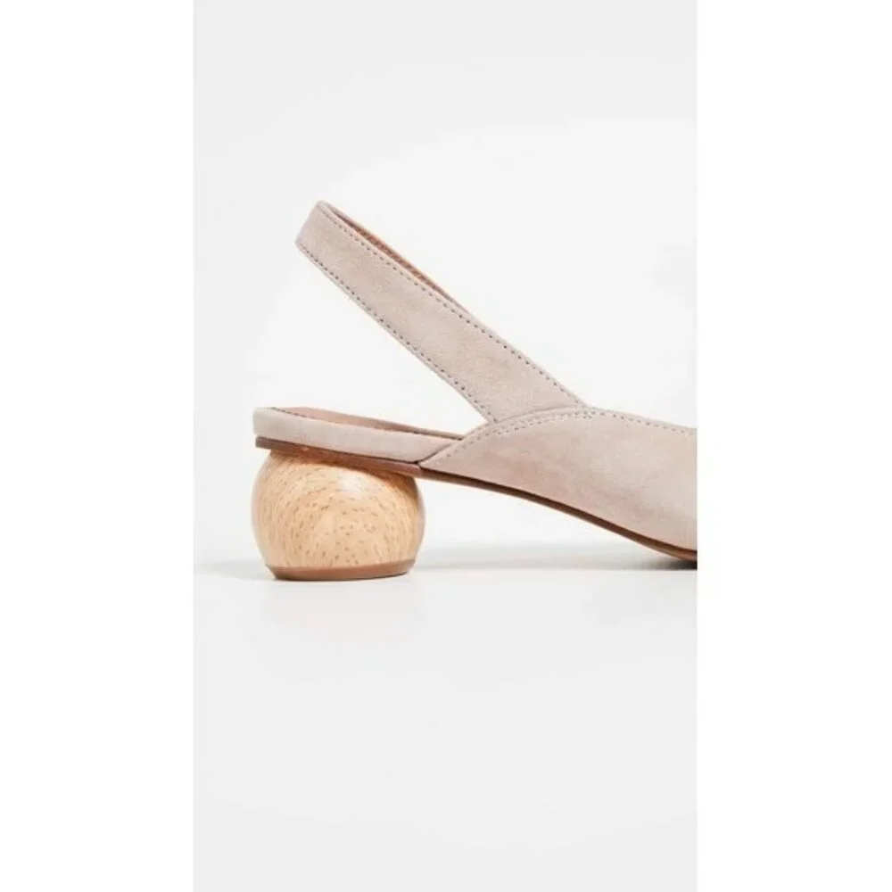 Matiko Women’s Circa Slingback Suede Pumps Size 6.5 EU 37 Peach / Beige NIB